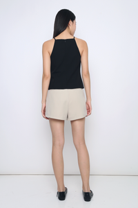 Bow Alert Strappy Top Black