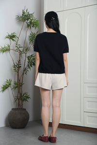 Charlie Button Down Knit Top Black