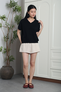 Charlie Button Down Knit Top Black