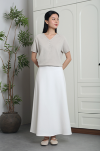 Charlie Button Down Knit Top Grey