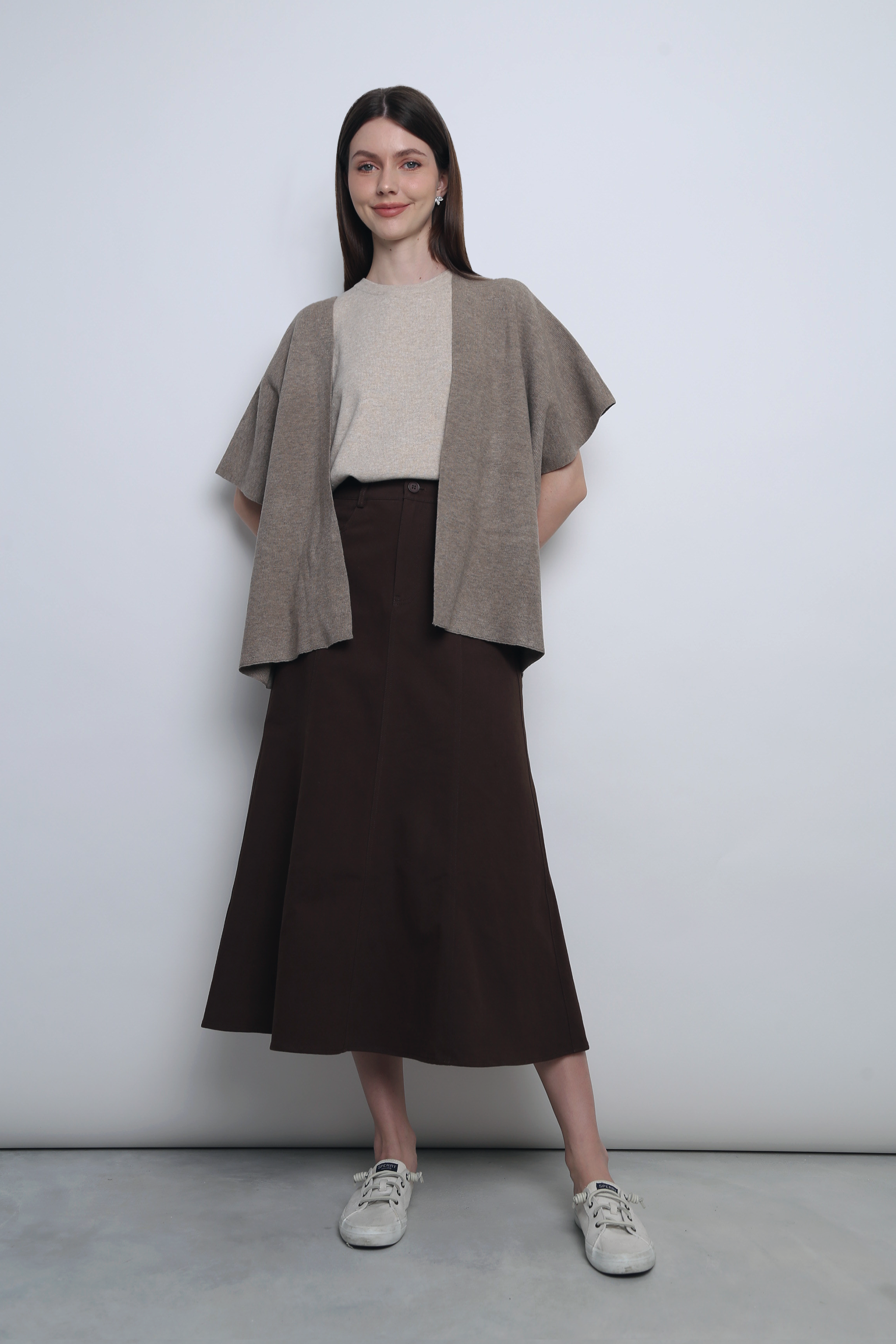 Chate Drape Cardigan Taupe (Backorder)