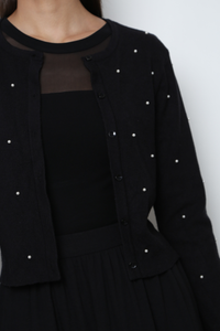 Como Pearl Knit Cardigan Black (Backorder)