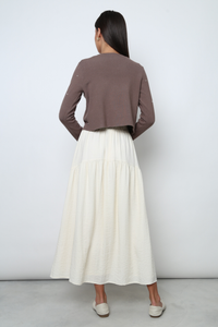 Como Pearl Knit Cardigan Brown