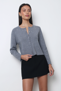 Como Pearl Knit Cardigan Grey
