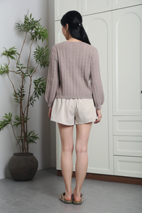 Cotton Tale Knit Cardigan Taupe