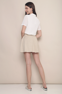 Hyori Pleated Knit Skirt Taupe