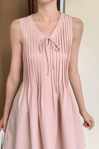 Darling Pleat Dress Powder Pink