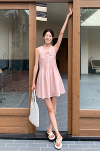 Darling Pleat Dress Powder Pink