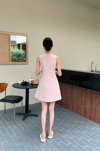 Darling Pleat Dress Powder Pink