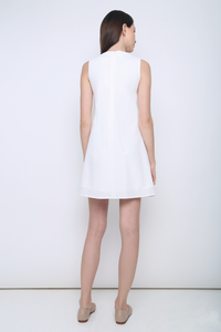 Darling Pleat Dress White (Restock)