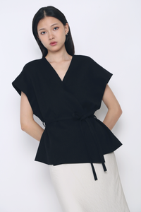 Dawn Kimono Wrap Blouse Black