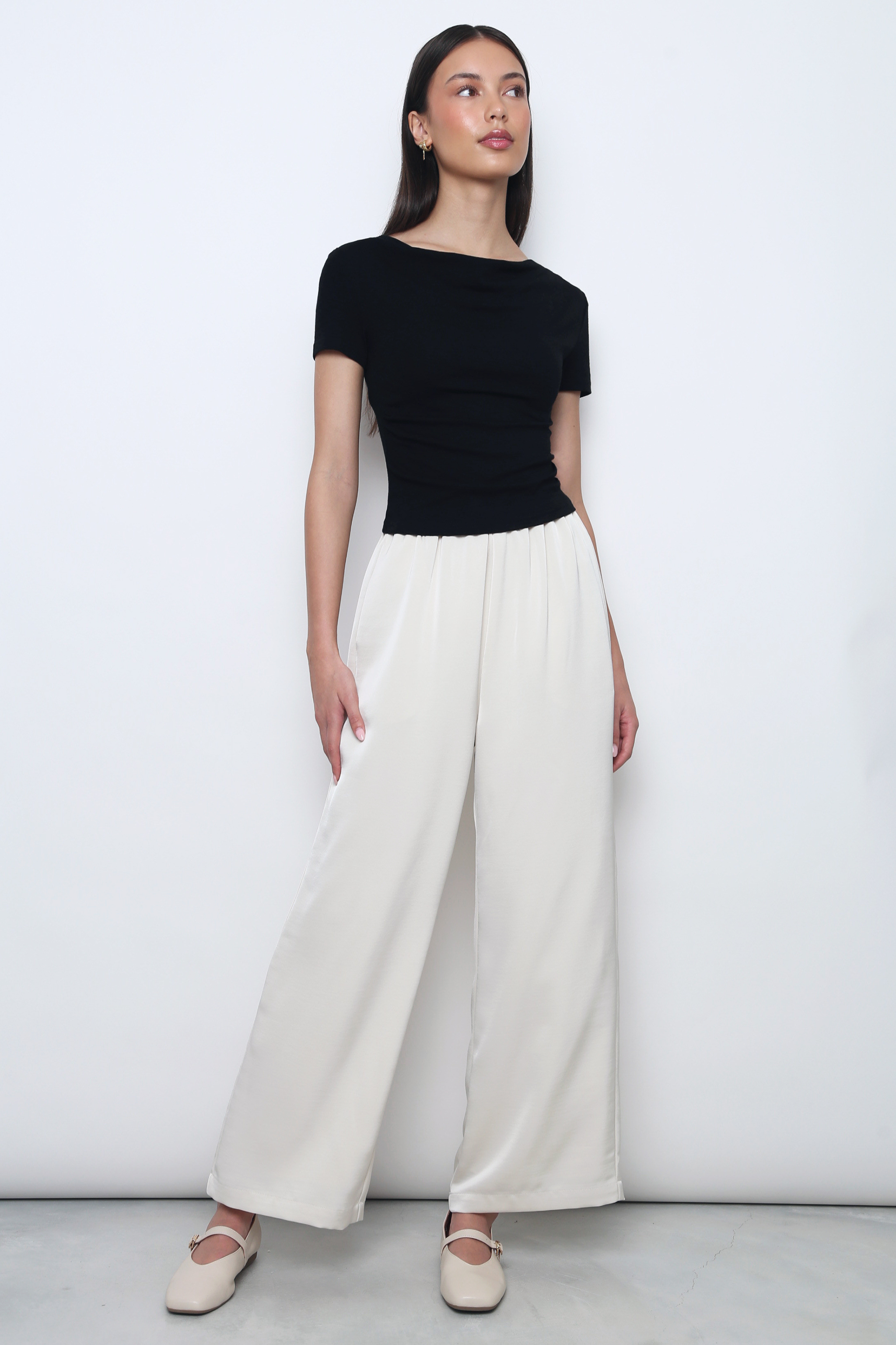 (Petite) Daydreamer 2.0 Wide Leg Pants Ivory (Backorder)