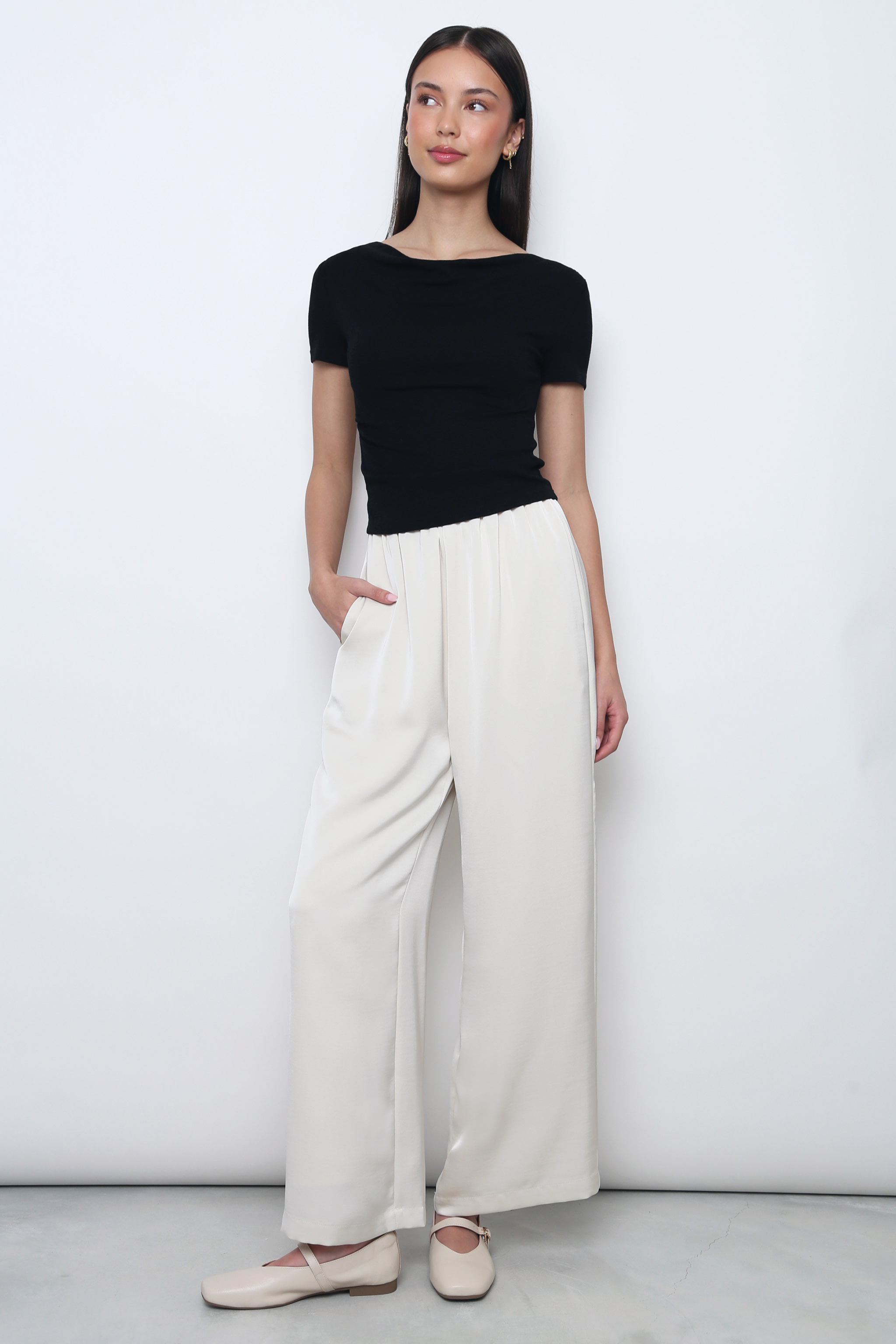 (Petite) Daydreamer 2.0 Wide Leg Pants Ivory (Backorder)