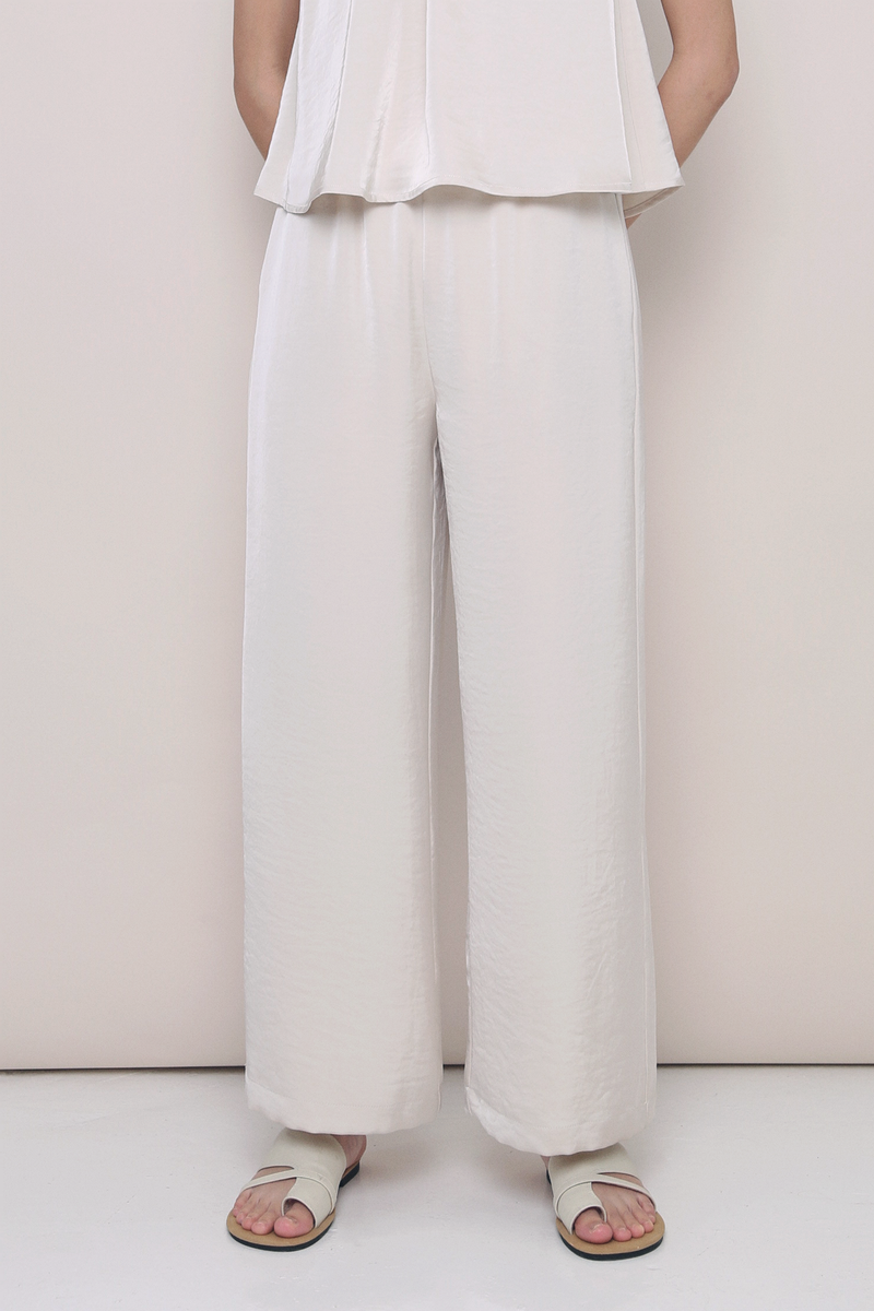 Daydreamer Wide Leg Pants Pearl (Preorder II)