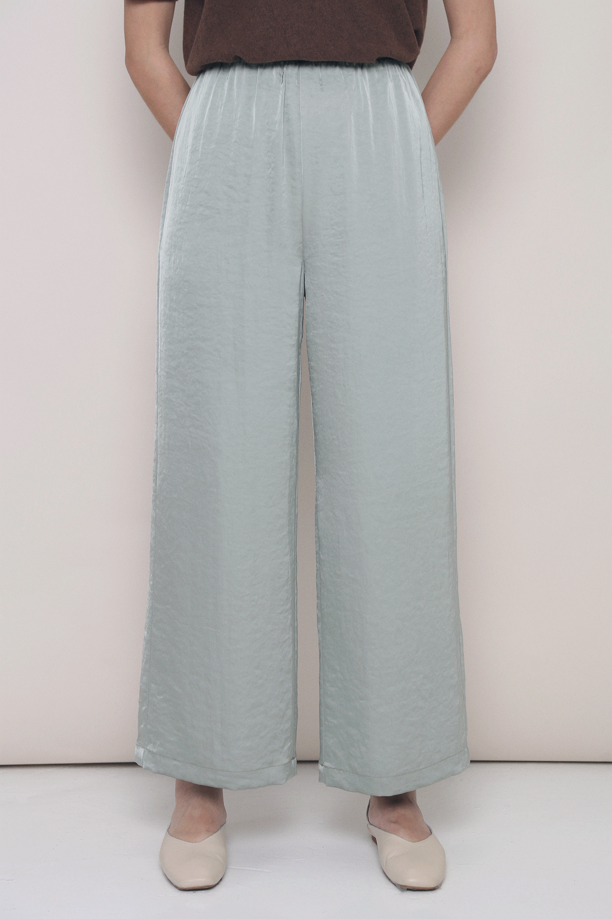 Petite Daydreamer Wide Leg Pants Sage (Preorder)