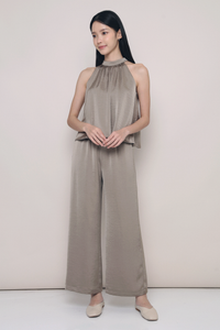 Petite Daydreamer Wide Leg Pants Taupe (Preorder II)