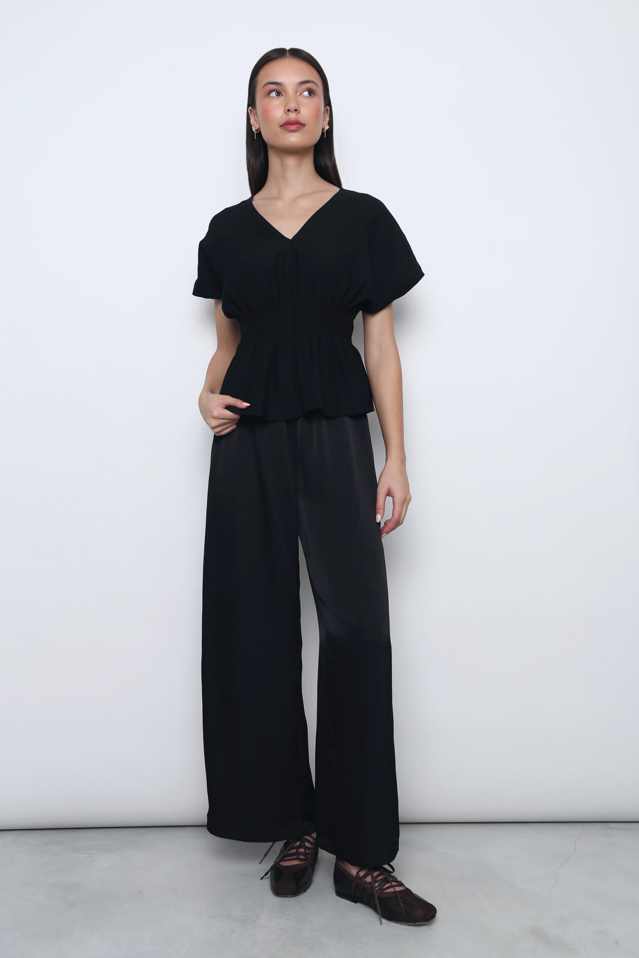 (Petite) Daydreamer 2.0 Wide Leg Pants Black (Backorder)