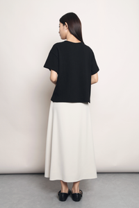 Easy On Repeat Waffle Tee Black