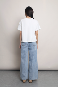 Easy On Repeat Waffle Tee White