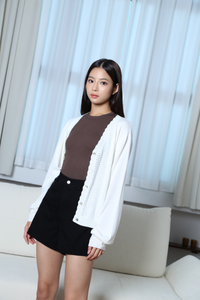 Eclat Eyelet Cardigan White