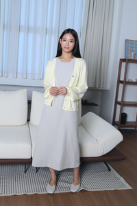 Eclat Eyelet Cardigan Vanilla Yellow