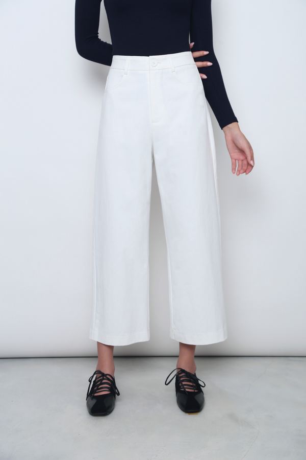 Elm Street Straight Leg Pants White (Restock)