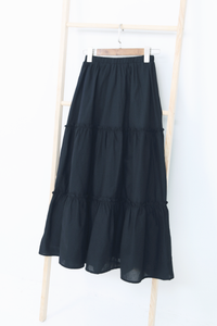 Eloise Tiered Maxi Skirt Black