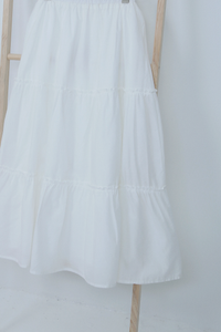 Eloise Tiered Maxi Skirt White