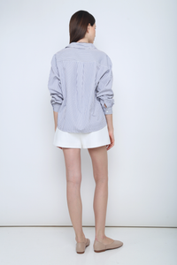 Emmy Stripe Pocket Shirt Grey