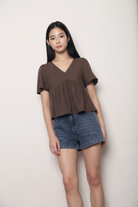 Empire Babydoll Top Brown (Backorder)