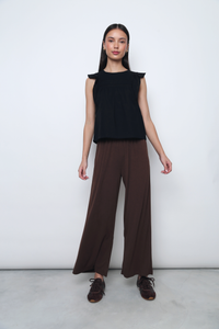 English Breakfast Eyelet Sleeveless Blouse Black