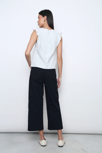 English Breakfast Eyelet Sleeveless Blouse Icy Blue