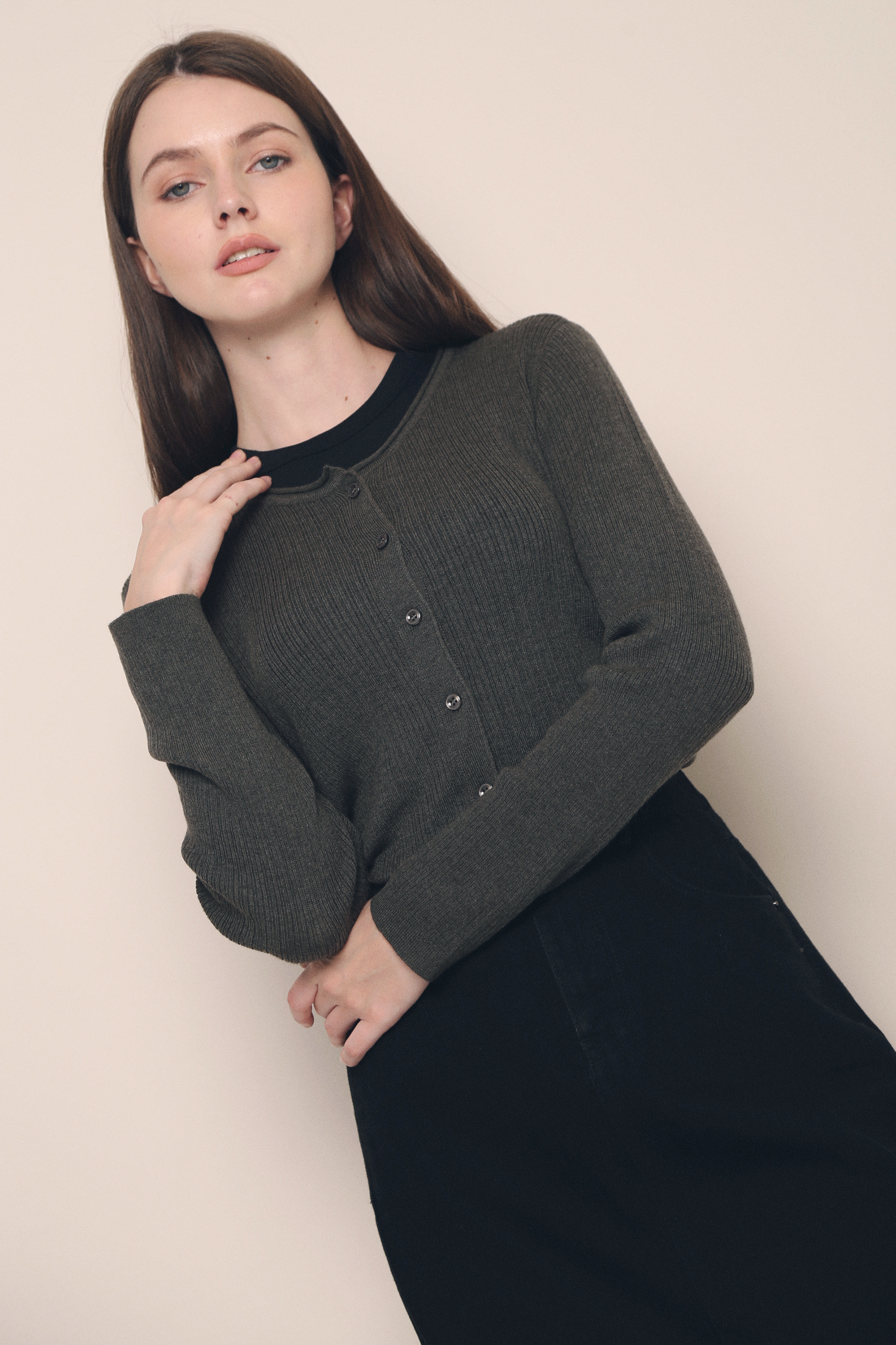 Esme Light Knit Cardigan Grey