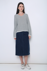 Essential Stripes Knit Top White & Black