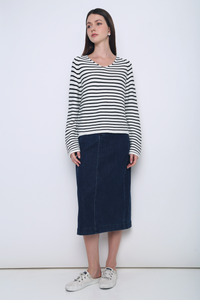 Essential Stripes Knit Top White & Black