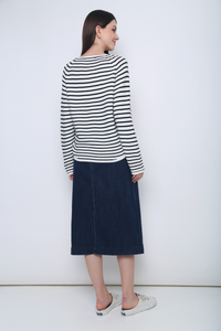 Essential Stripes Knit Top White & Black