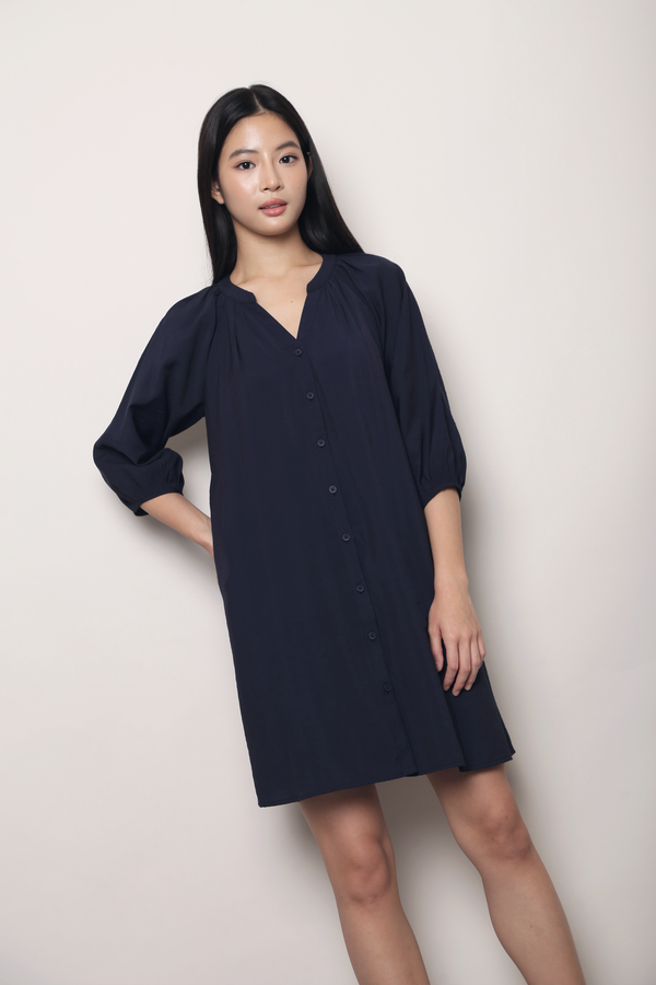 Evergreen Collar Dress Navy