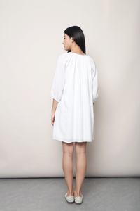 Evergreen Collar Dress White