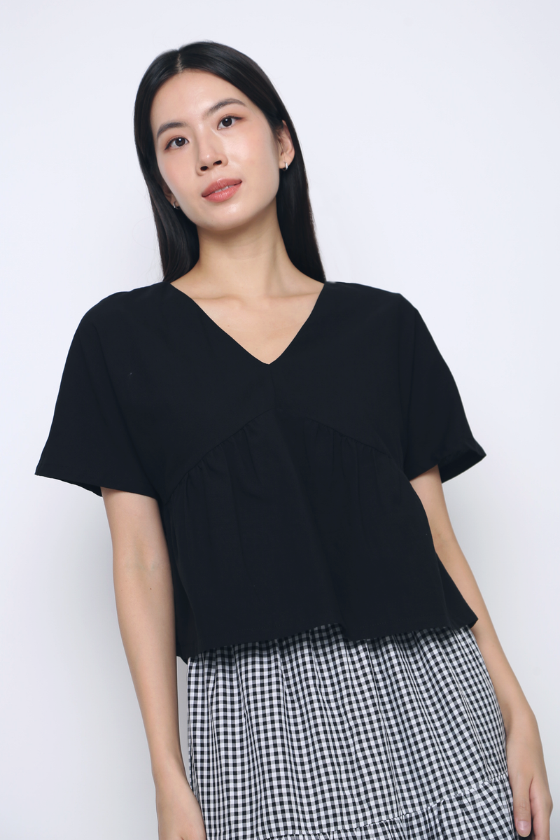 Everyday Babydoll Blouse Black (Restock)