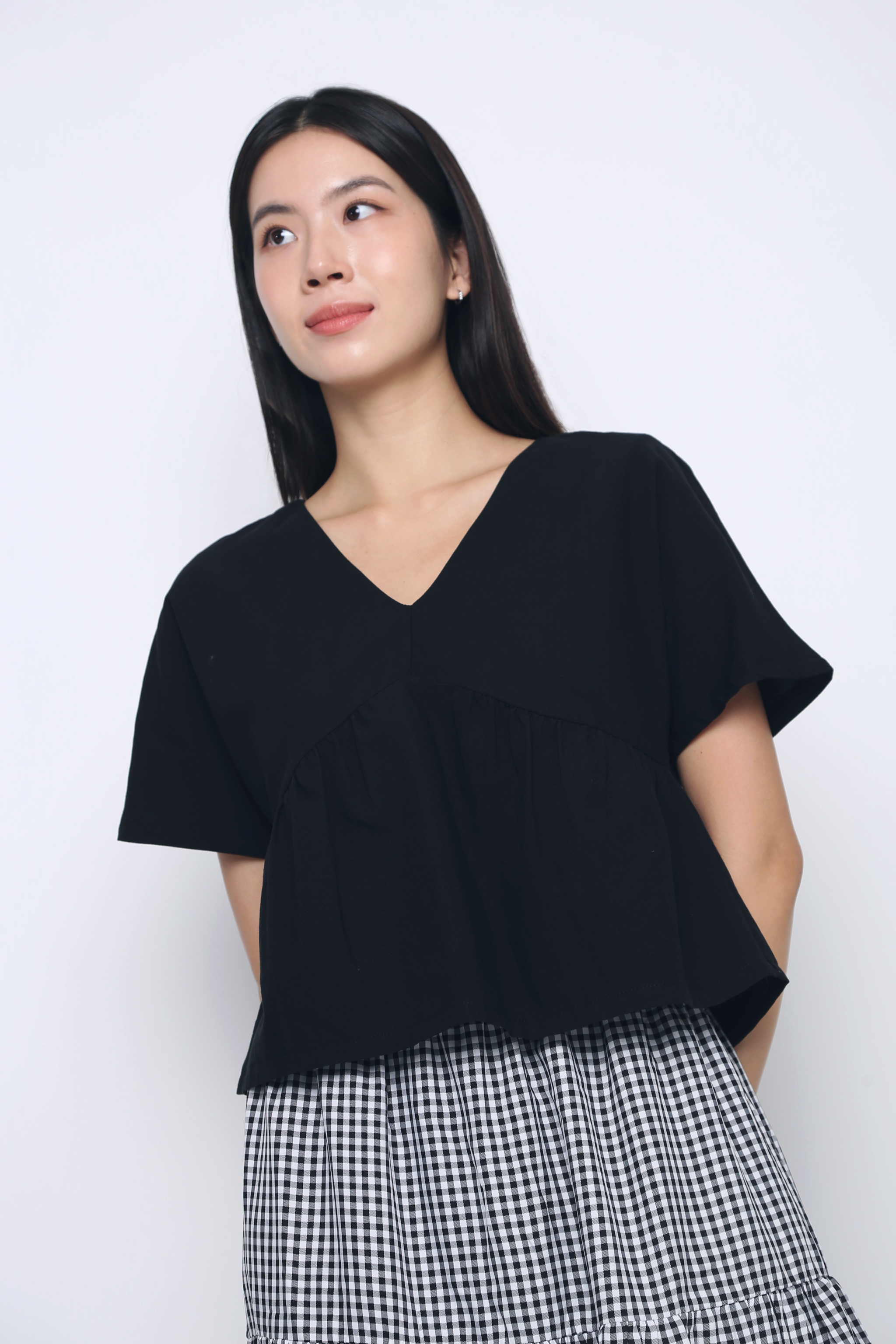 Everyday Babydoll Blouse Black (Restock)