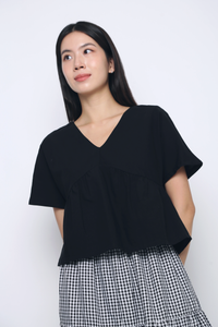 Everyday Babydoll Blouse Black (Restock)