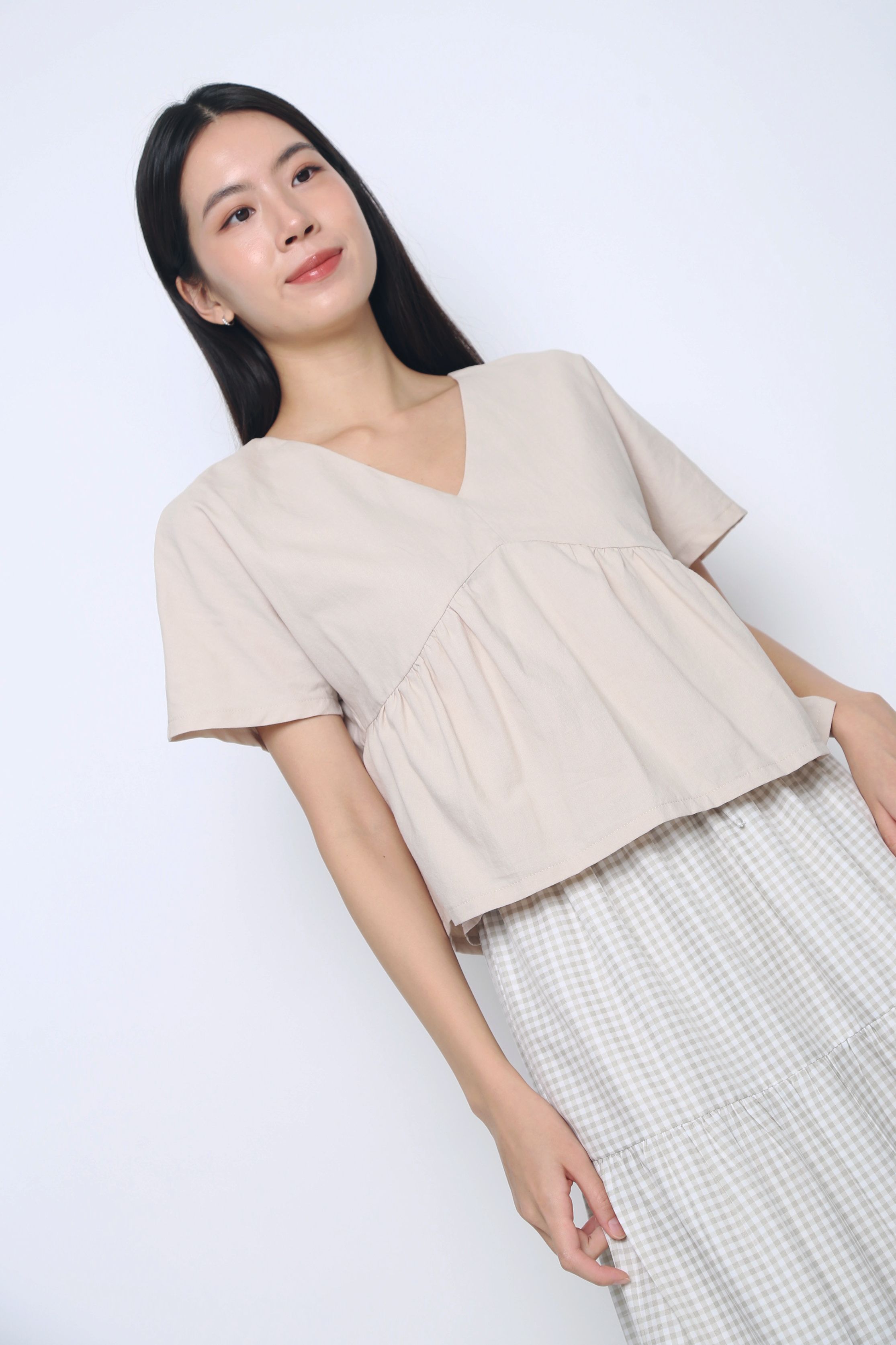 Everyday Babydoll Blouse Ivory (Restock)