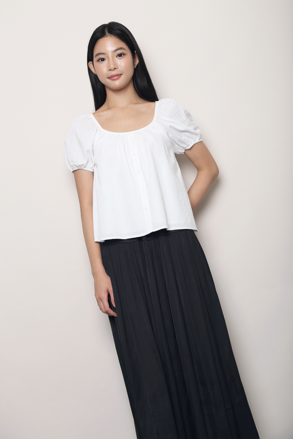 Everyday Scoop Neck Blouse White