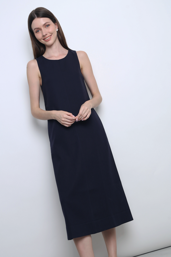 Field Song Linen Midi Dress Twilight Navy (Backorder)