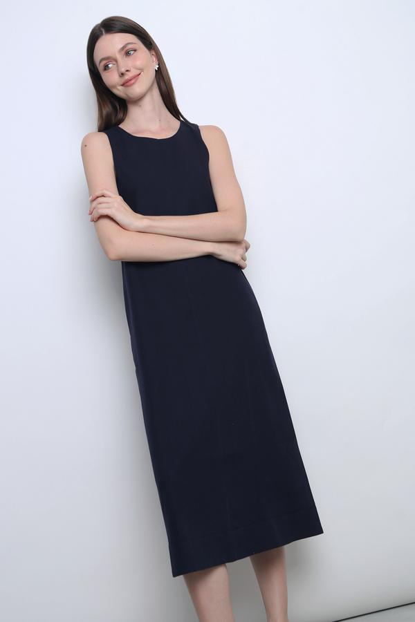 Field Song Linen Midi Dress Twilight Navy (Backorder)