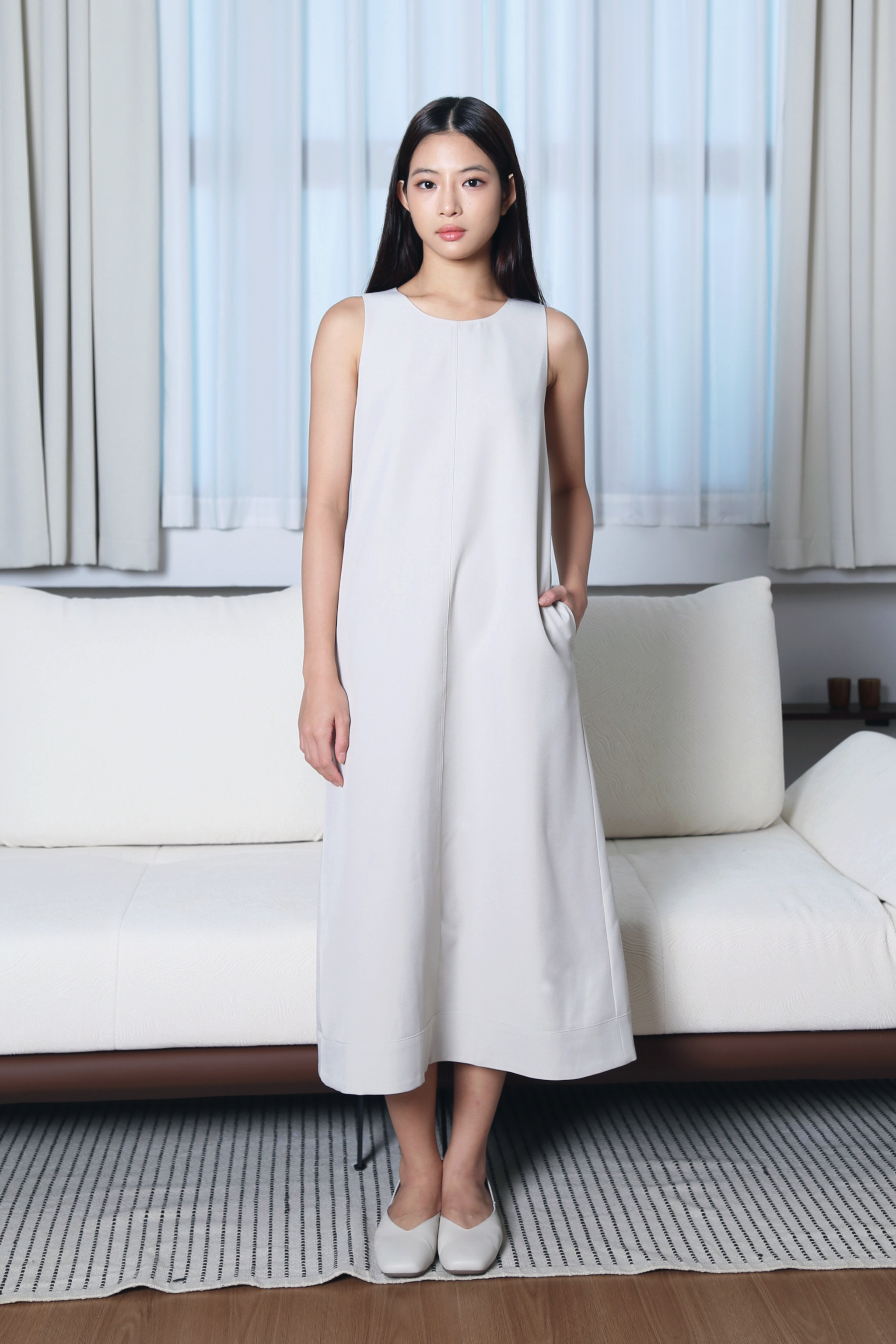 Field Song V2 Midi Dress Cream (Backorder)