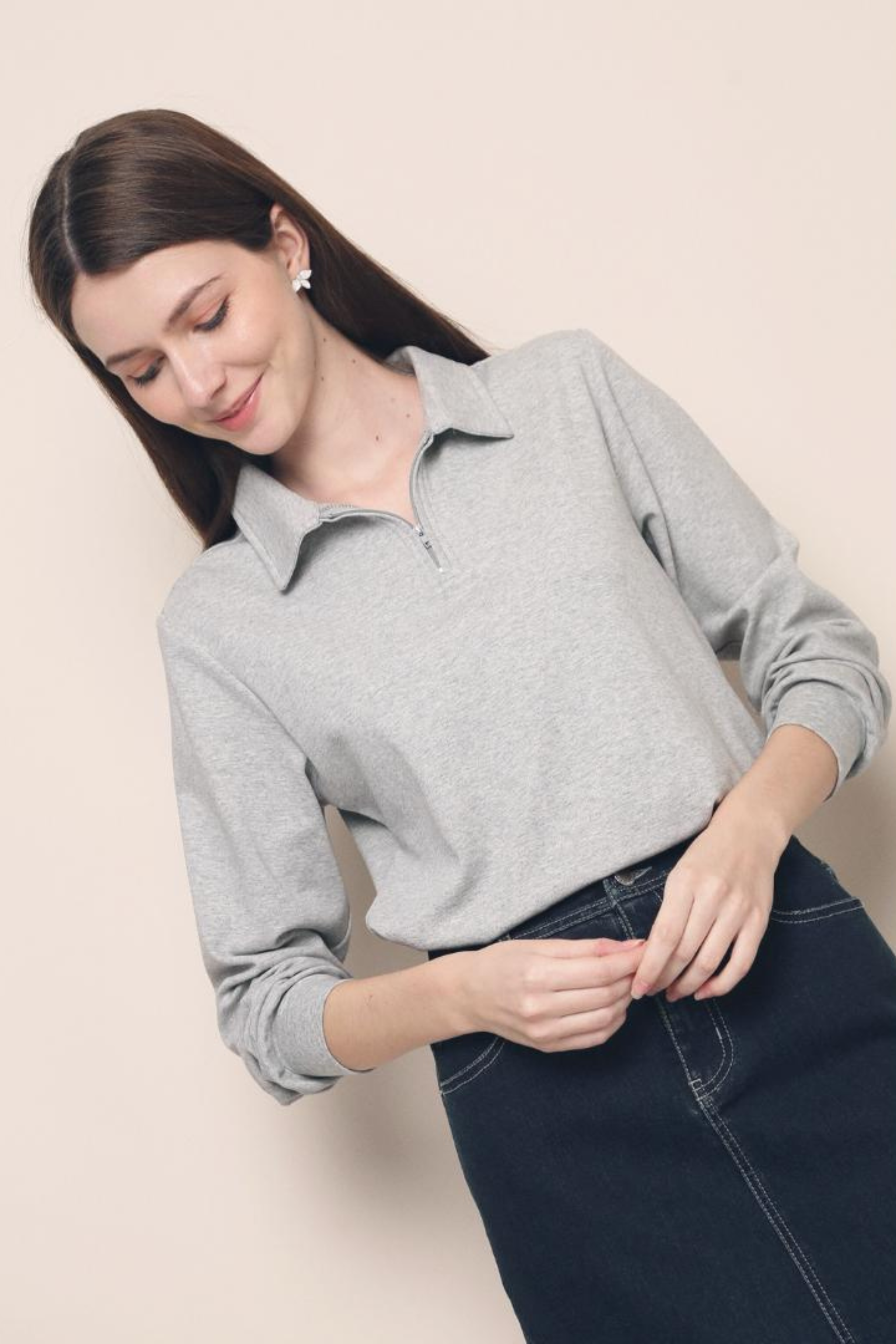 Yeva Polo Sweater Grey