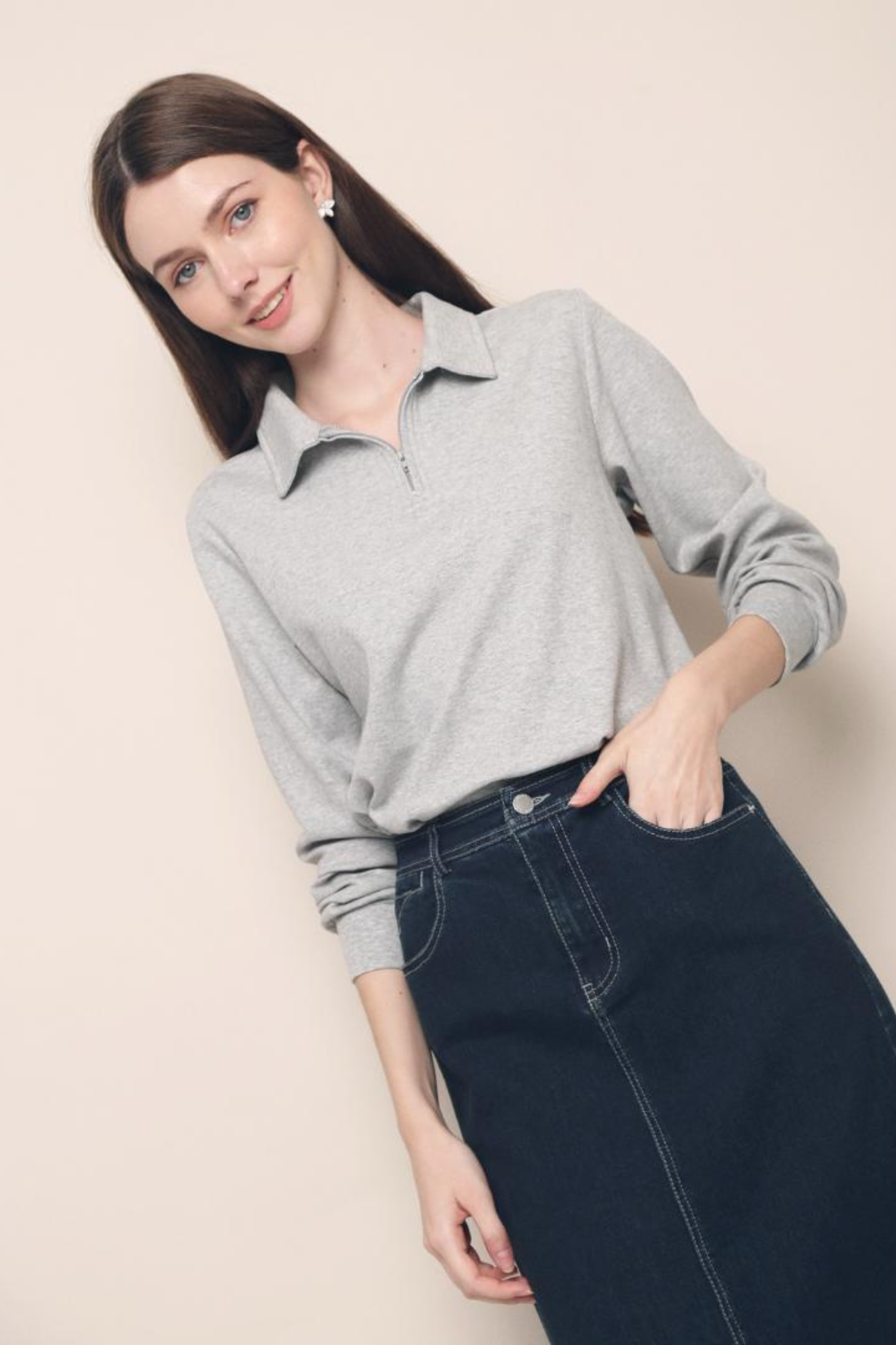 Yeva Polo Sweater Grey