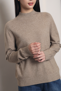 First Frost Turtle Neck Knit Pullover Taupe (Backorder)