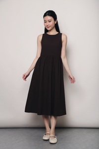 Flinders Sleeveless Midi Dress Brown (Restock)